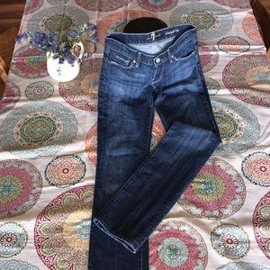 7 For all Mankind Straight Leg Dark Wash Jeans